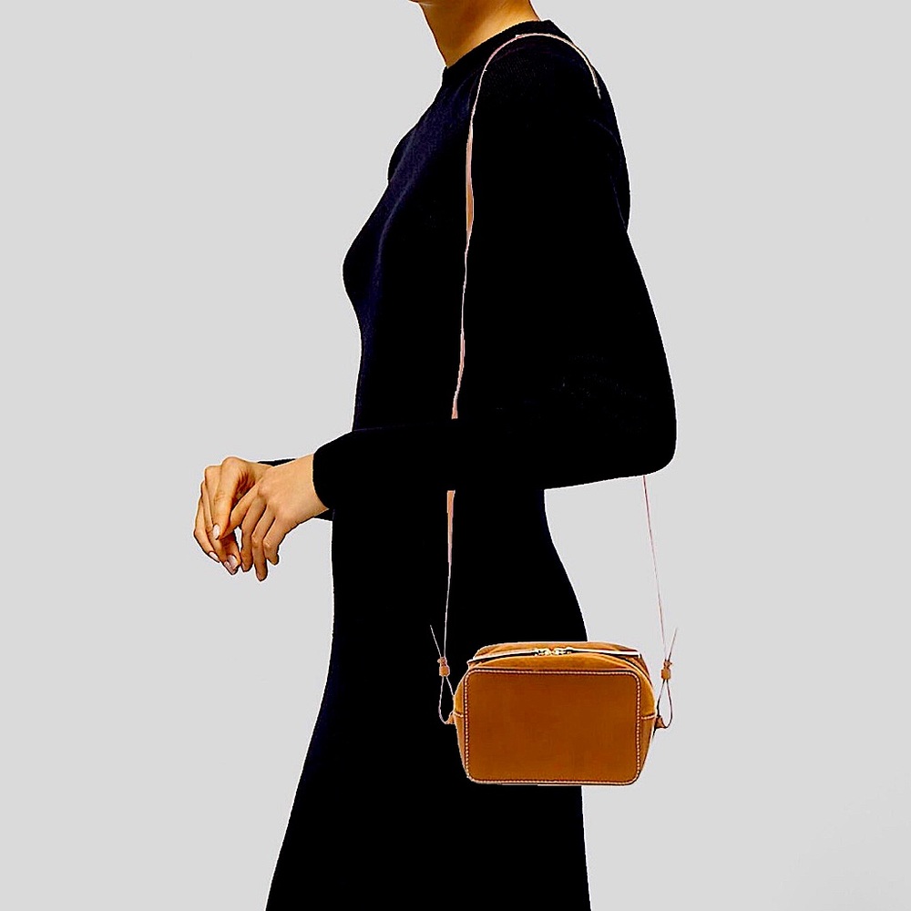 VINCE Leather & Suede Boxy Crossbody Bag